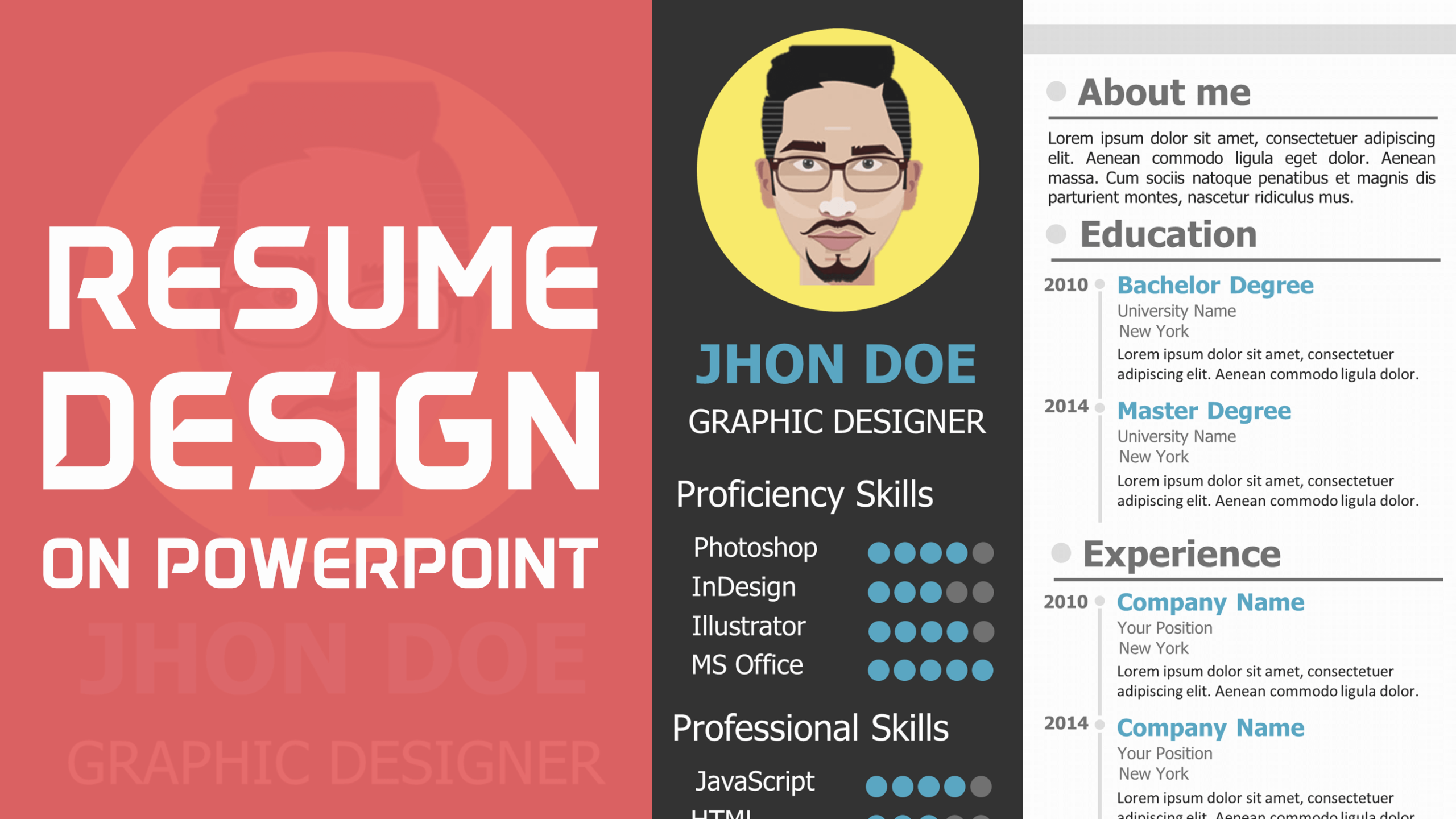 Download Free Creative Resume Template PowerPoint School