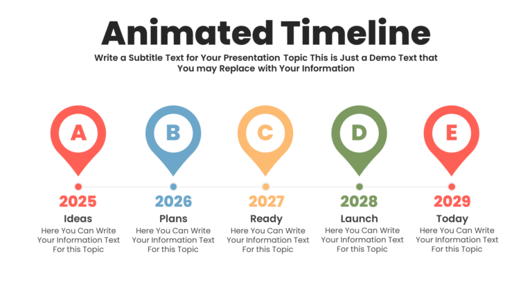 Animated Infographic Timeline Template for Presentation Slide by PowerPoint School