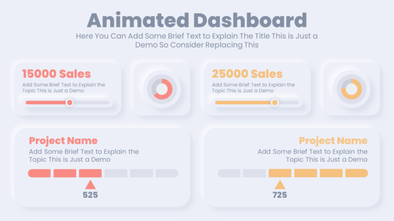 KPI Dashboard Animated PowerPoint Neumorphic Presentation Slide