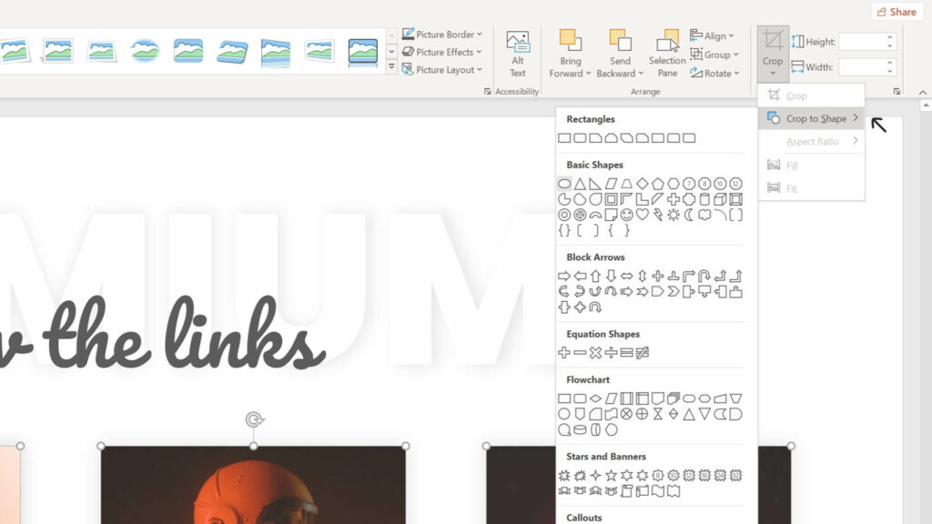 Crop to Shape Option PowerPoint