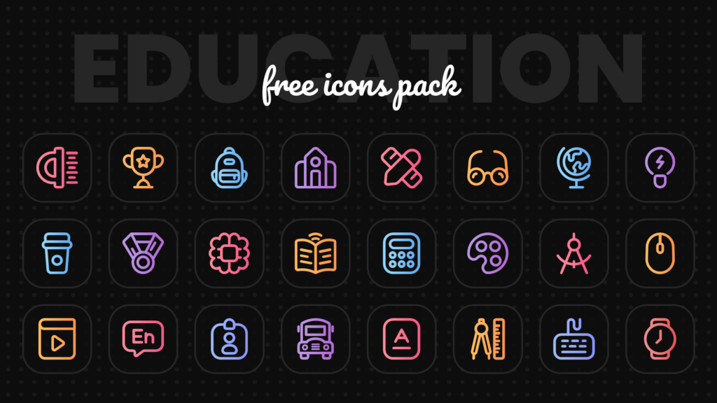 Free 24 Education Icons Set for PowerPoint with PNG icons