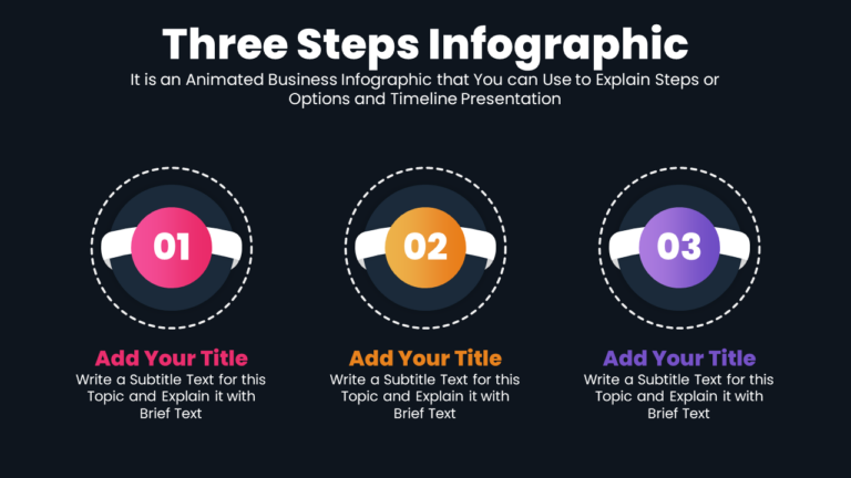 Free 3 Steps Circle Process Infographic Template for PowerPoint