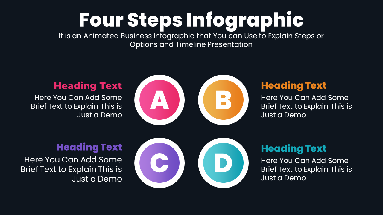 4-Step Circular Infographic for PowerPoint and Google Slides