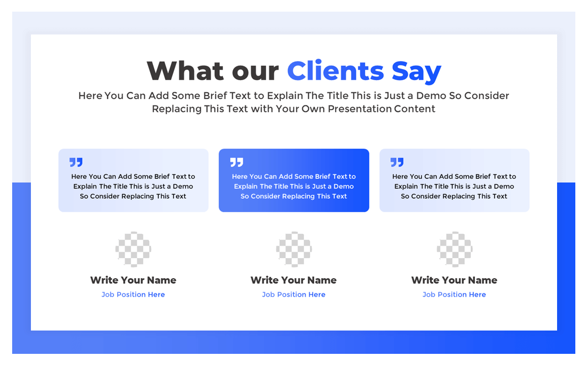 Free PowerPoint Testimonial Slide for Showing Feedback - PowerPoint School