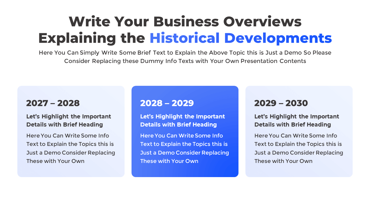 Free 3-Step Business History PowerPoint Slide