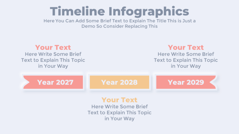 Free 3 Step Infographic Timeline Slide Template