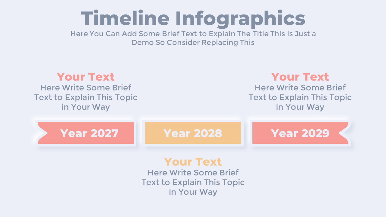 Free 3 Step Infographic Timeline Slide Template