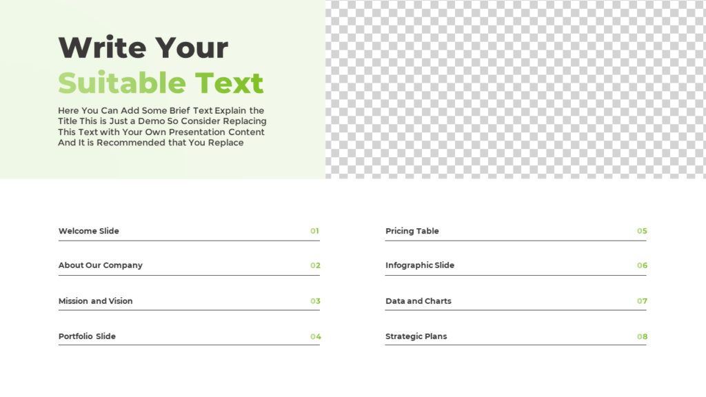 Free Contents Page Template