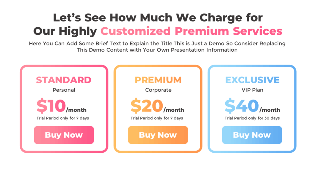 Free Google Slides Price Table Template