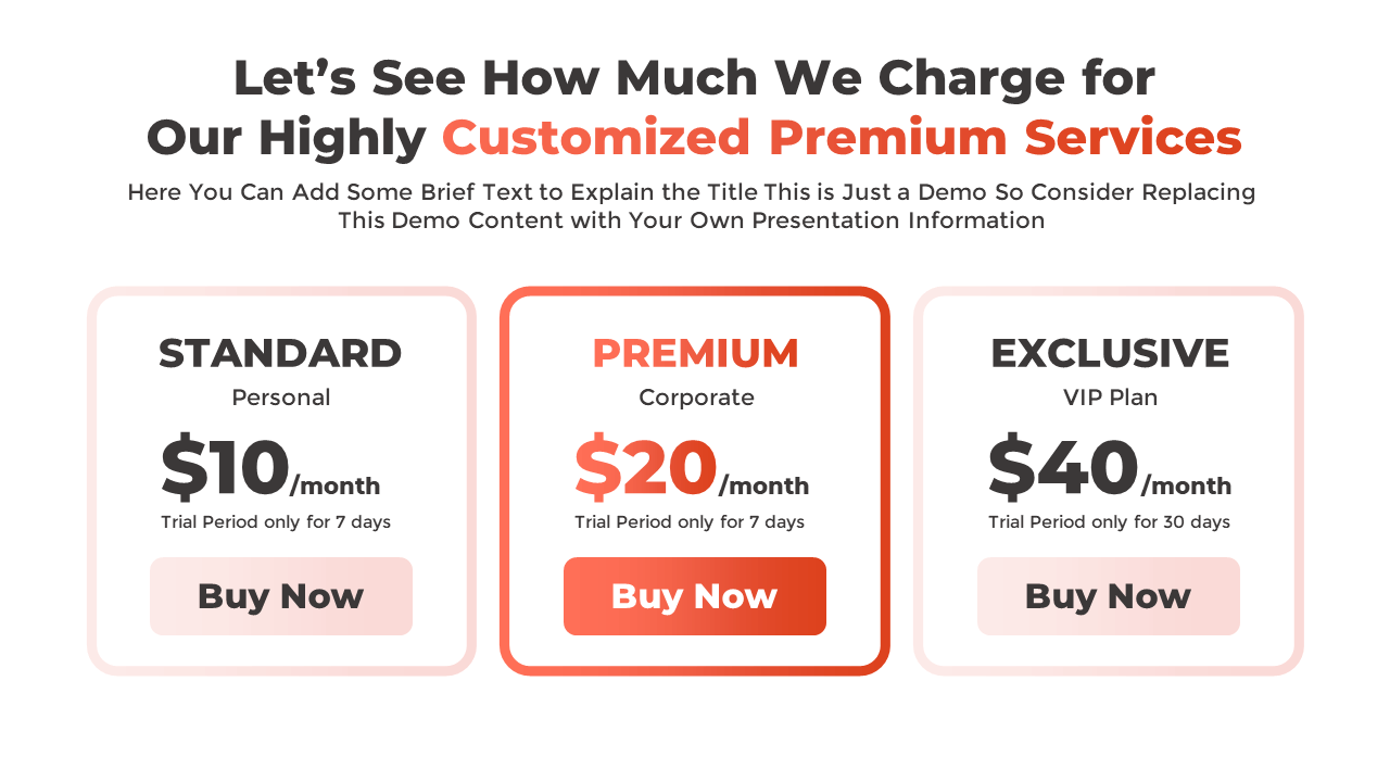 Free PowerPoint 3 Tier Pricing Template