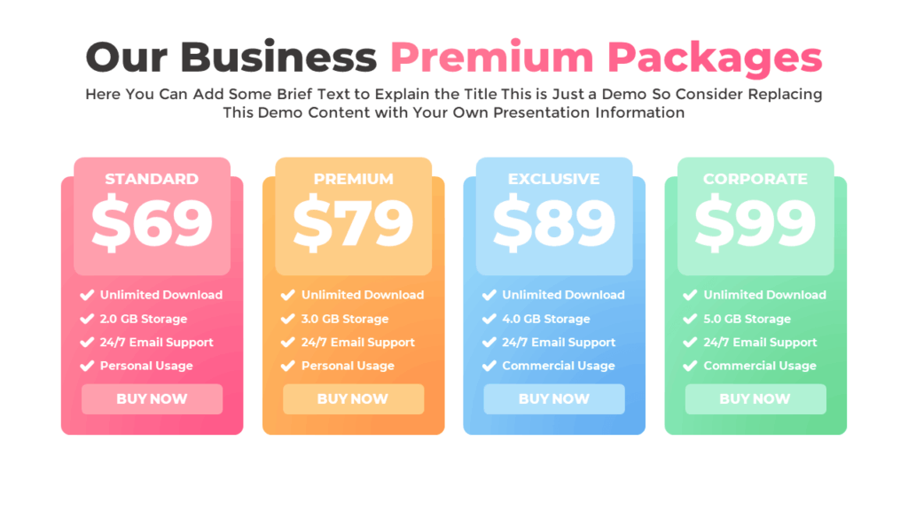 Free PowerPoint Price Card Template