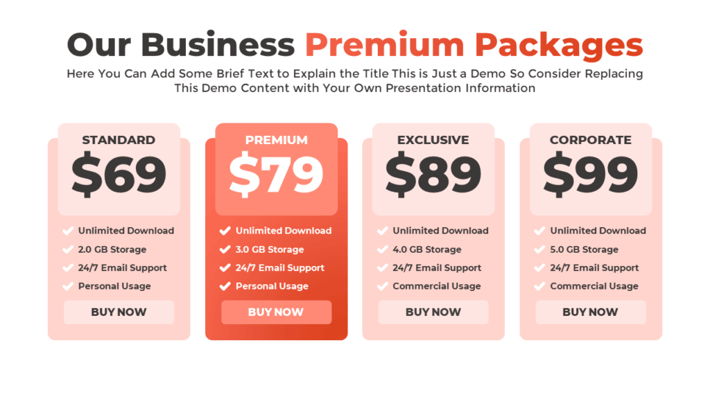 Free PowerPoint Price Plan Slide Template