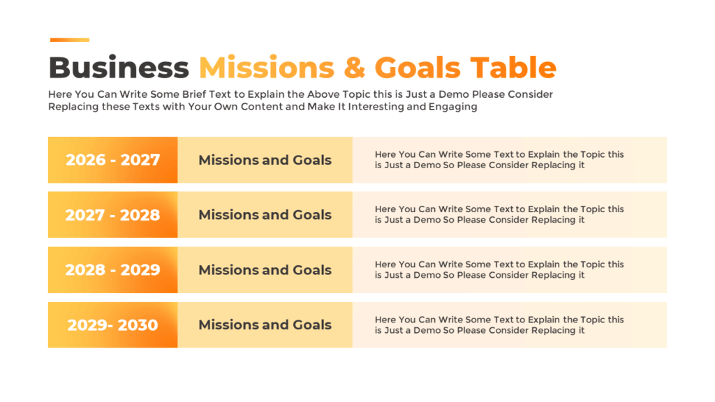 Free PowerPoint Table Slide