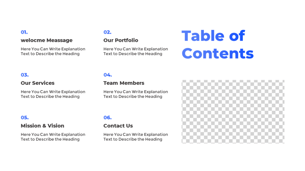 Free PowerPoint Table of Contents Template