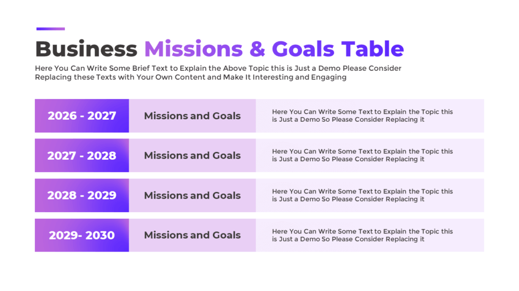 Free PowerPoint Table with Timeline