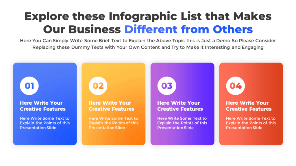 Free PowerPoint and Google Slides Infographics with 4 Options