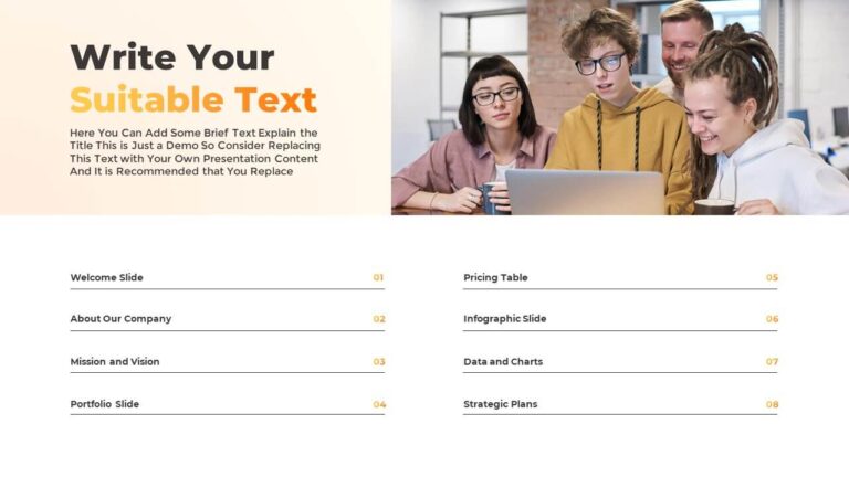 Free Presentation Contents Slide Template