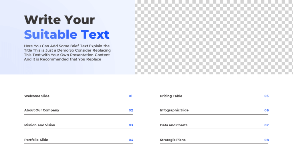 Free Table of Contents Slide Template