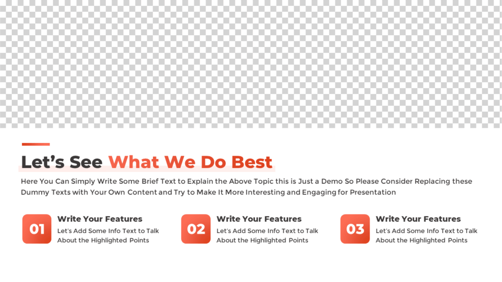 List of Features for PowerPoint Template