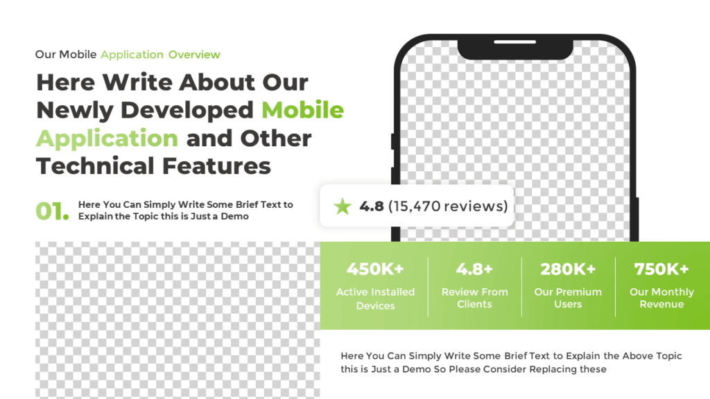 PowerPoint Presentation Slide with Mobile Mockup