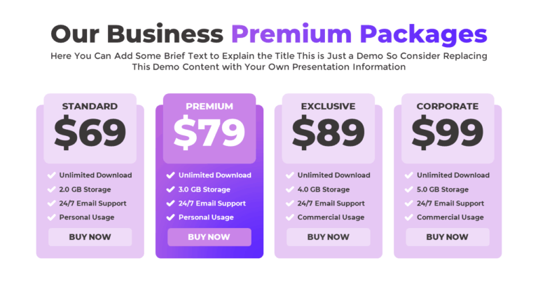 PowerPoint and Google Slides Pricing Model Template