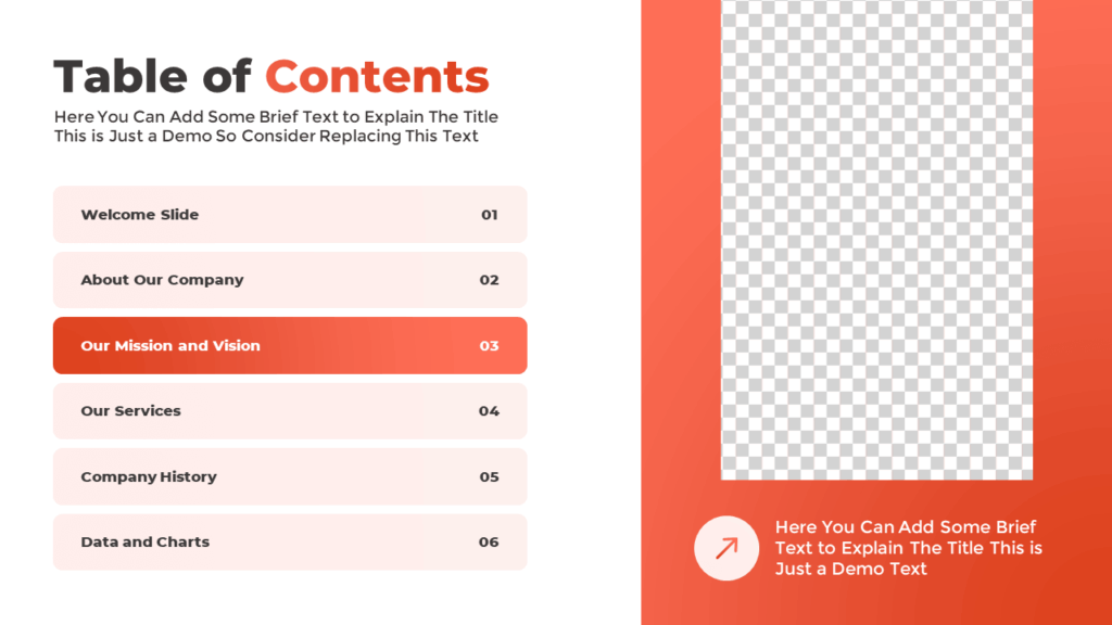 Animated Table of Contents Slide