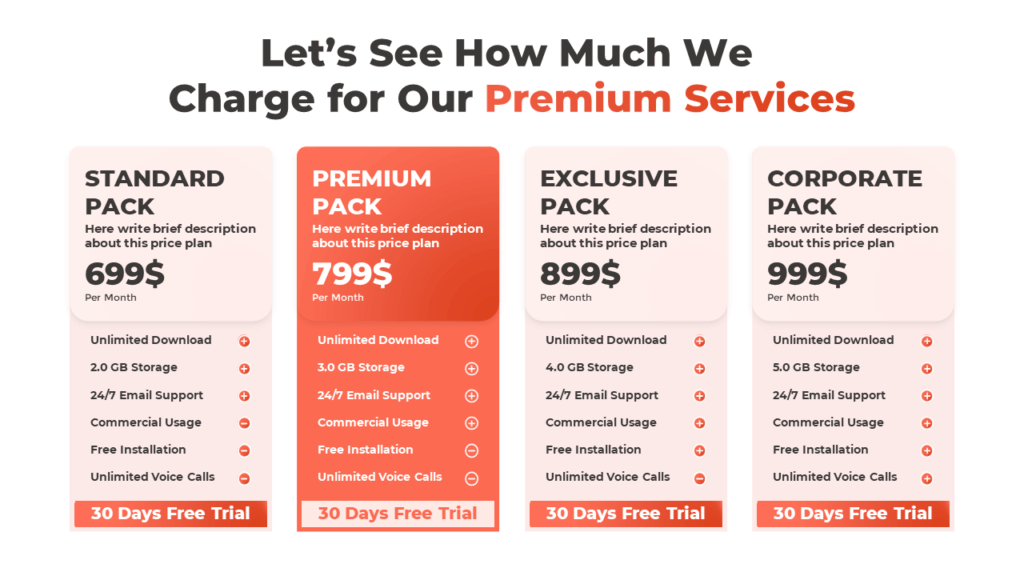 Business Price Presentation Template for PowerPoint