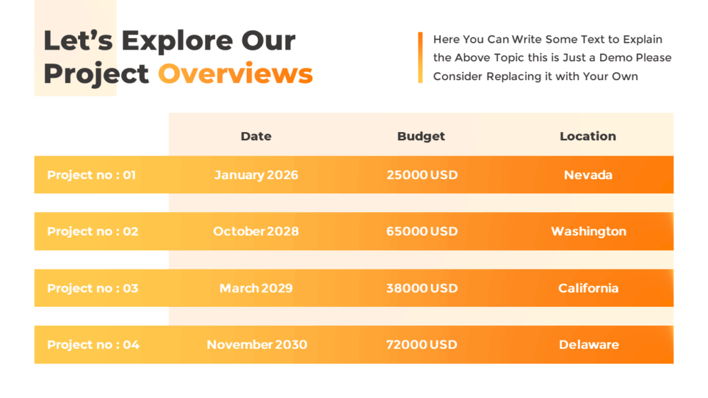 Free Animated PowerPoint Table Slide