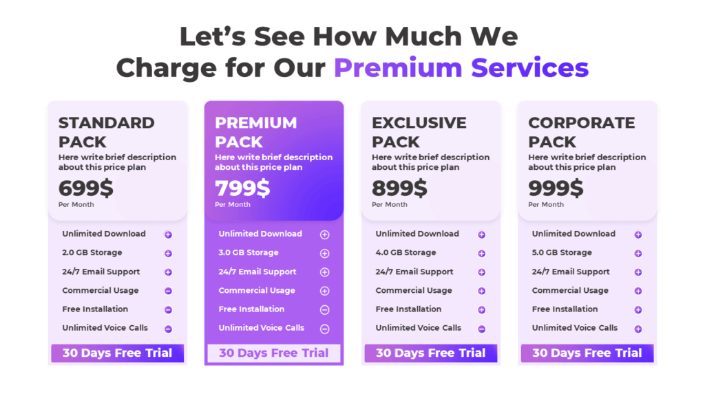 Free Price Comparison Table for PowerPoint and Google Slides