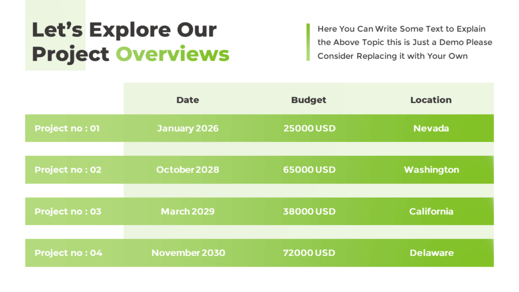 Free Table Infographics for Presentations