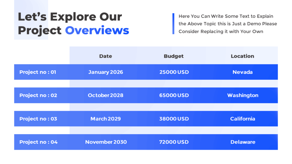 Free Table Template for PowerPoint and Google Slides