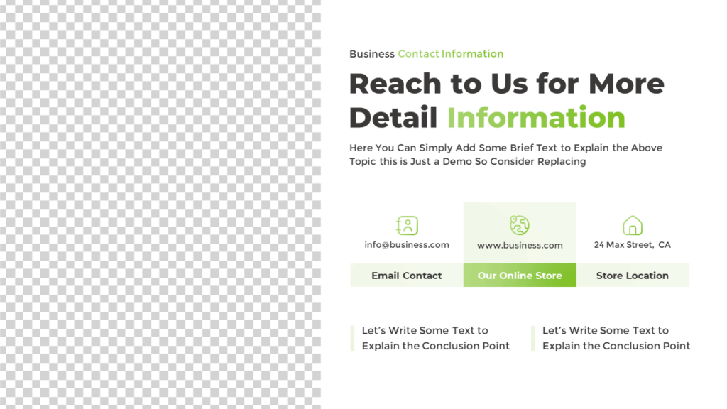 Last Slide for Presentation with Contact Details