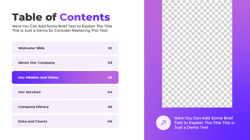 List Your Content for PowerPoint Presentation