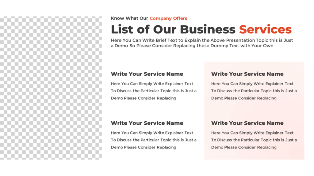List Your Features in Presentation Slide
