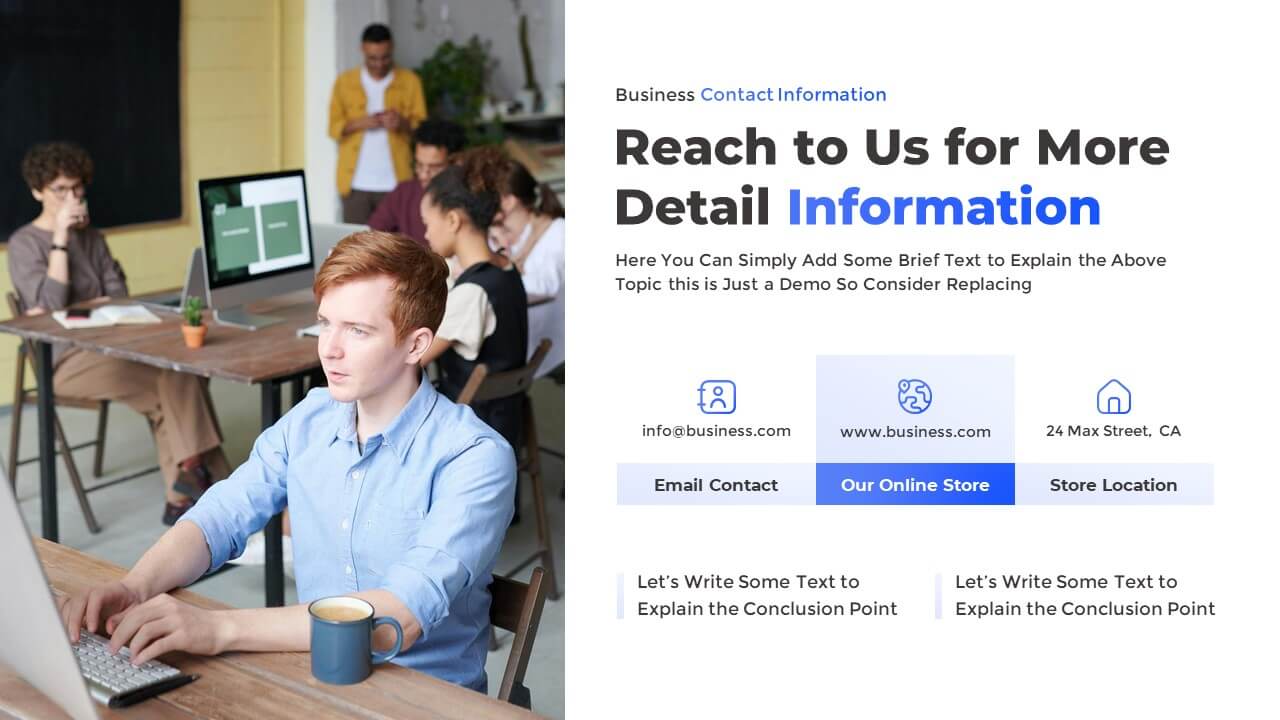 PowerPoint End Slide with Contact Information Template