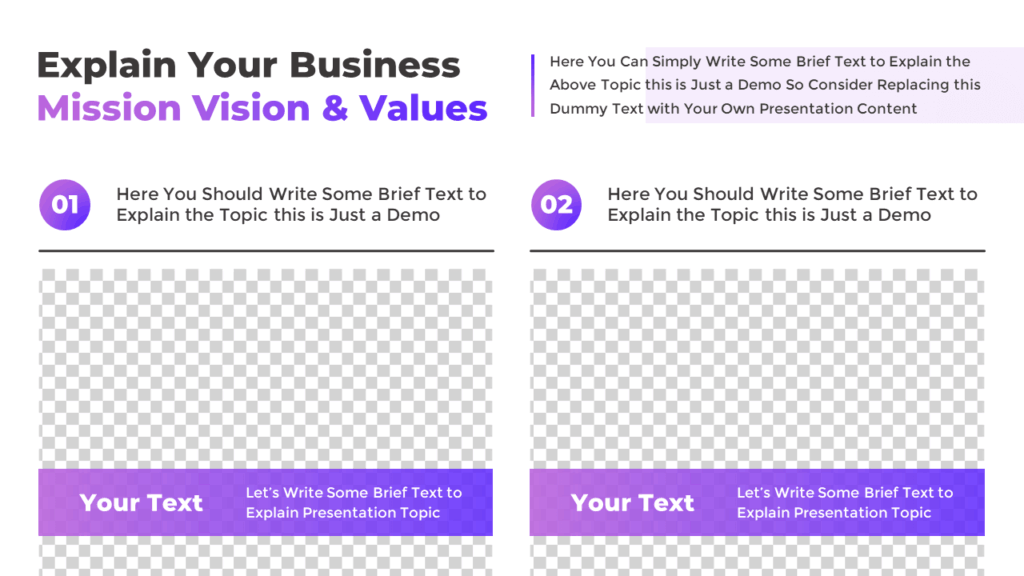 PowerPoint Mission Vision and Values Slide