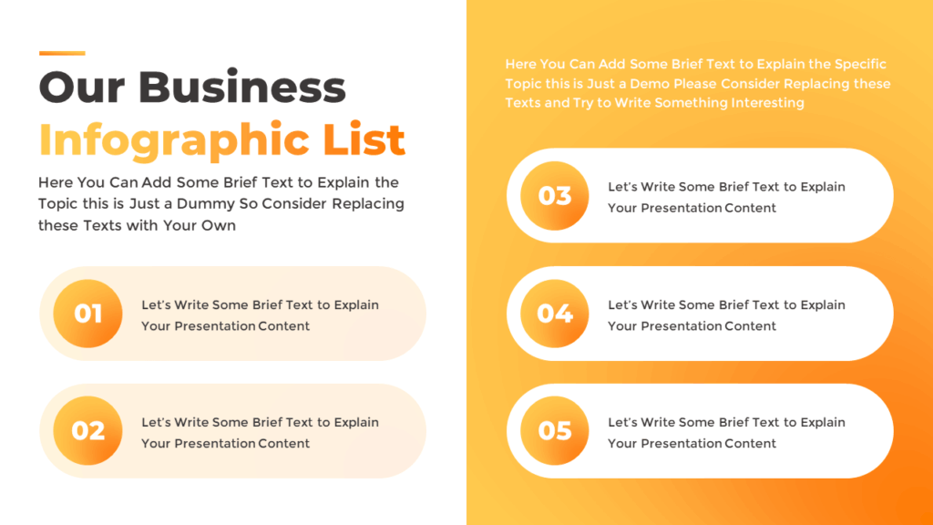 Animated Infographic Slide with 5 Options