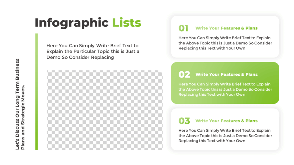 Free Infographic List Slide with 3 Options or Stages