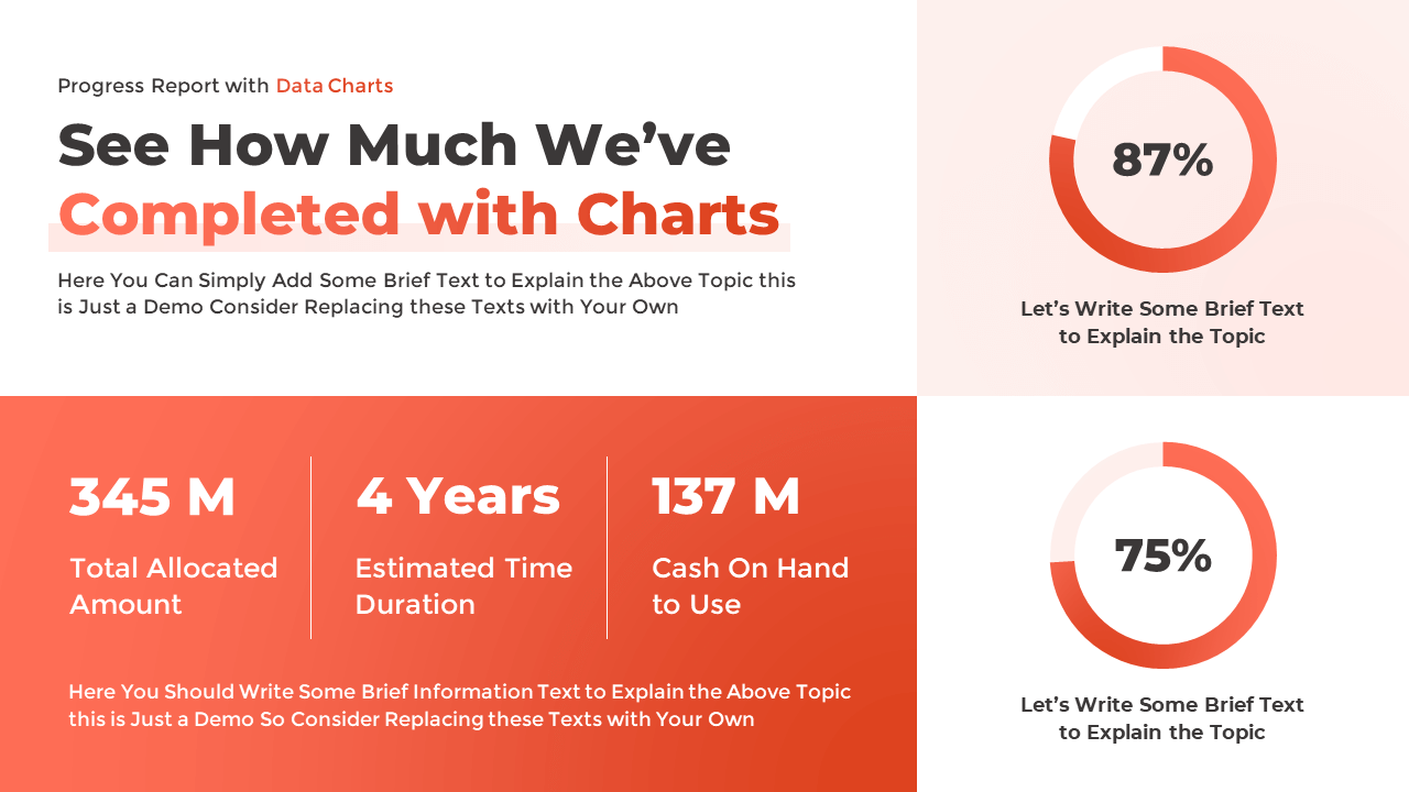 Percentage Pie Chart Template for Presentations