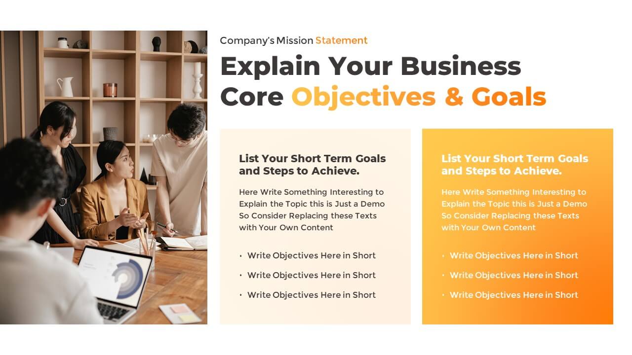 PowerPoint Mission Vision and Goals Slide Template