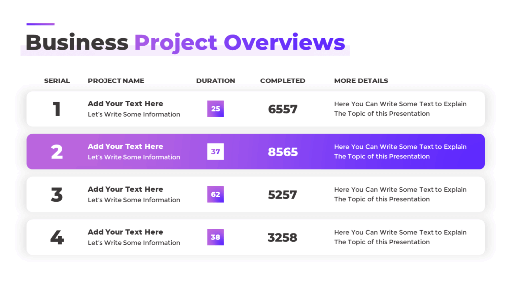 PowerPoint and Google Slides Comparison Table Template