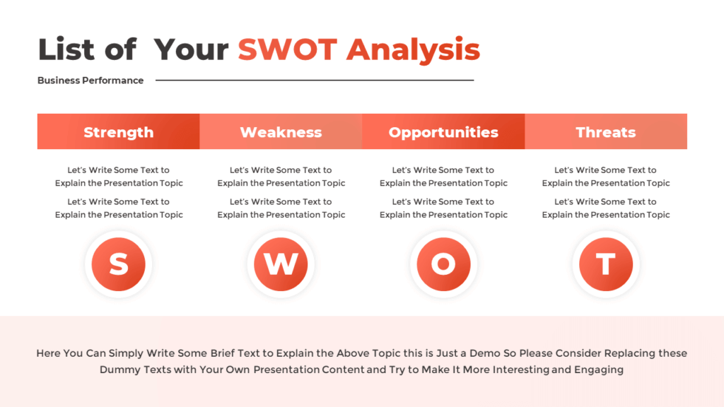 Strength, Weakness, Opportunity, and Threat Analysis Template