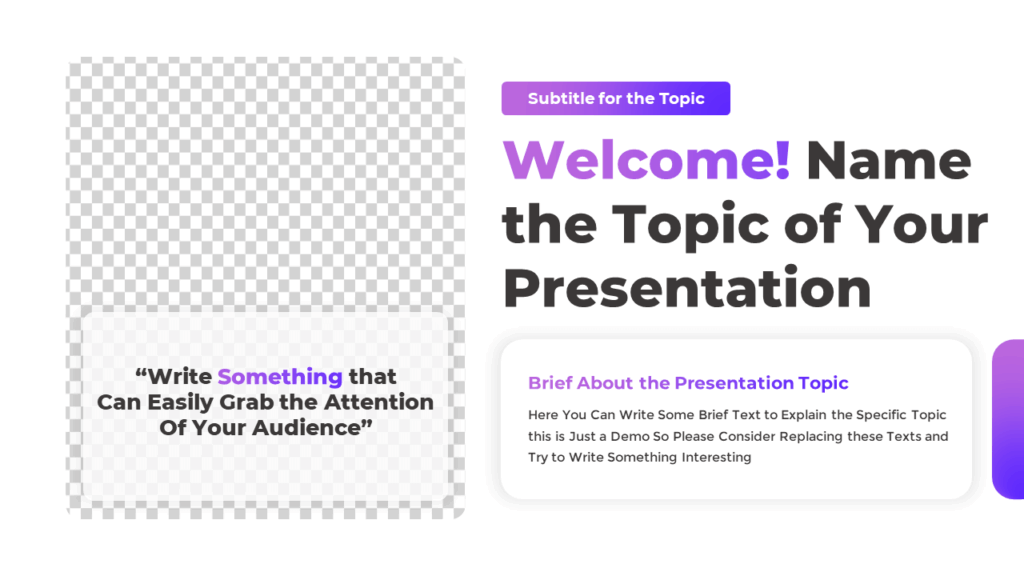 Welcome Slide Template for PowerPoint Presentations