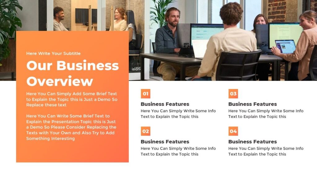 Slide 03 - Business Overview Features Slide for Company Presentation