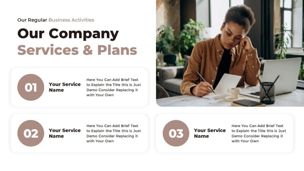 Slide 03 - Services and Plans Slide for Corporate Presentation