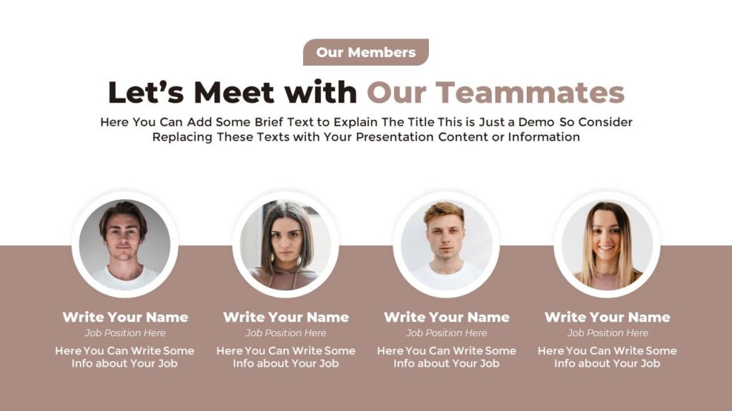 Slide 04 - Team Members Introduction Slide for Company Presentation