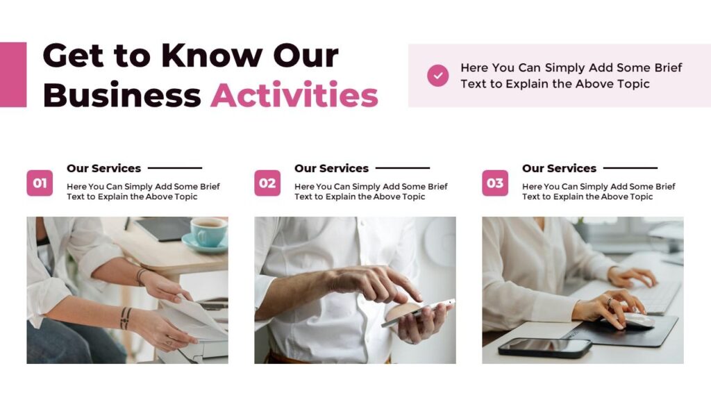 Slide 05 - Business Activities Services Slide for Proposal Presentation