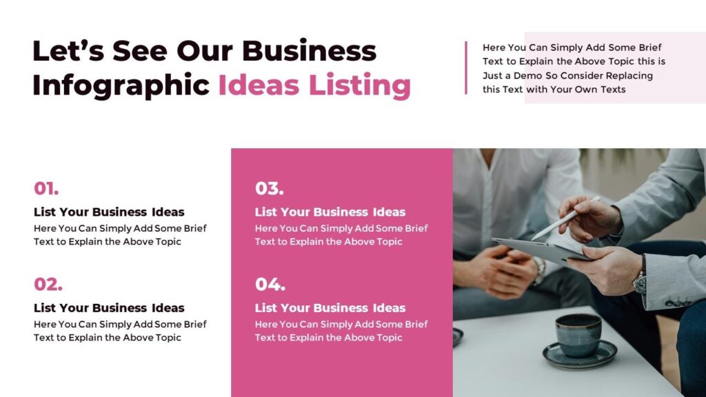 Slide 06 - Business Ideas Listing Slide for Corporate Strategy