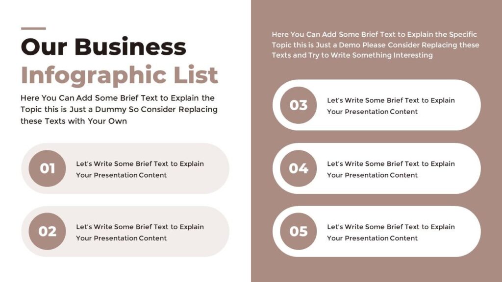 Slide 06 - Business Infographic List Slide for Company Profile