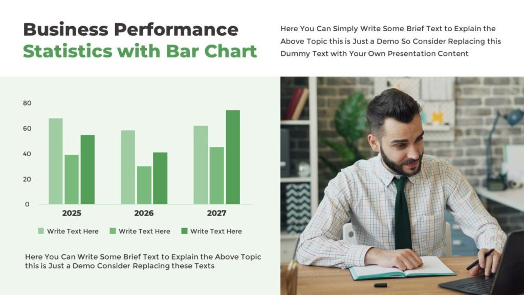 Slide 06 - Performance Statistics Bar Chart Slide for Executive Report